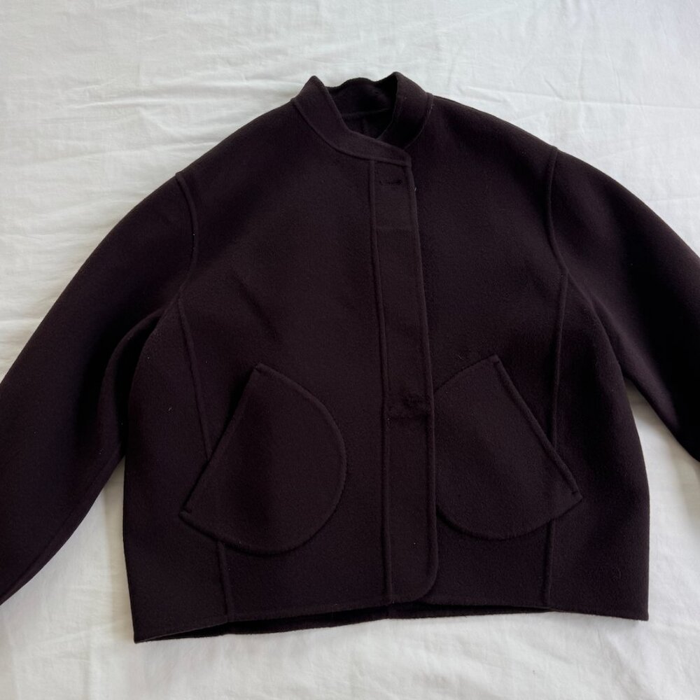 Soeur windsor coat in burgendy/ brown - Picture 3 of 4